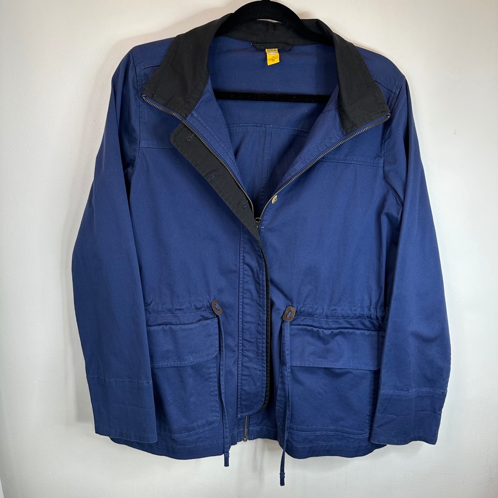 Lole Barn Jacket Navy Blue Utility Drawstring Cotton Elastane Size 10‎